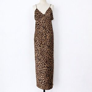 Banana Republic 100% Silk Leopard Print Slip Maxi Dress | LG